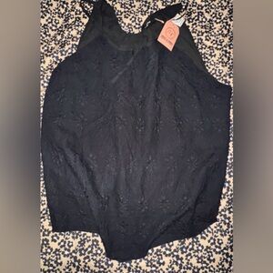 Grace and Emma Black Eyelet Tank size 3X NWT